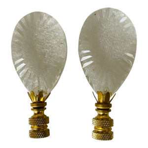 Pair of Antique Cut Crystal Lamp Finials