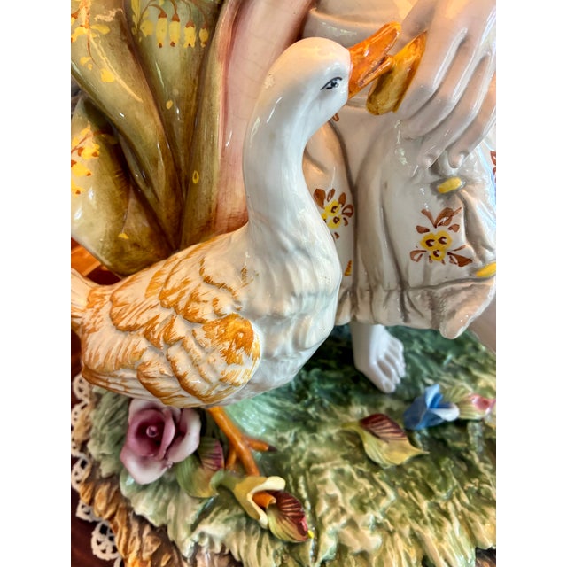 Large Figural Italian Ceramic Lamp Signed D Polo Uiato For Sale In San Francisco - Image 6 of 9