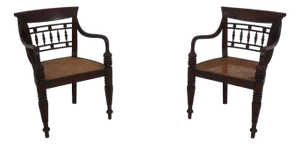 Pair of Cane Seat Mahogany Armchairs