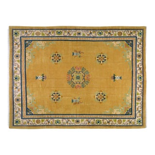 Vintage Chinese Art Deco Hand Knotted Wool Rug, 9'8x13'3 For Sale