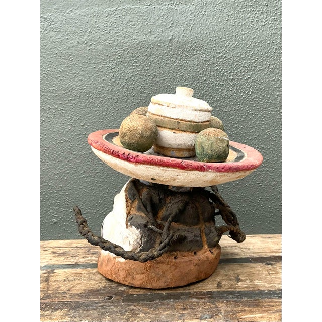 Wood Vintage Hand Carved Bust of Man For Sale - Image 7 of 12