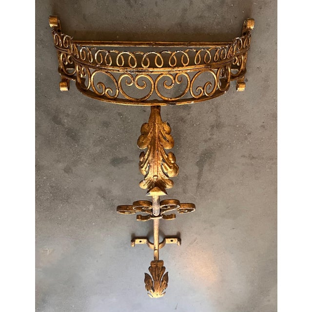 19th Pair of Gilded French Wrought Iron Console Tables For Sale - Image 18 of 18