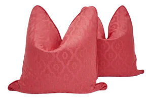 Jane Shelton "Camelot" 20" Square Damask Pillows - a Pair