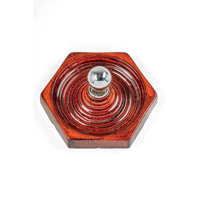 Red and Orange Ceramic Wall Lights, Germany, 1970s For Sale - Image 3 of 12