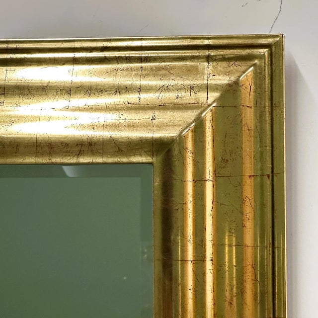Glass Large Mirror with Faux Gold Leaf Frame from Deknudt, Belgium, 1980s For Sale - Image 7 of 15