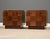 A pair of mid century modern brutalist style walnut two door nightstands. Professionally refinished. Made in Canada. Circa...