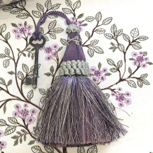 Amethyst Amethyst Key Tassel With Looped Ruche For Sale - Image 8 of 11