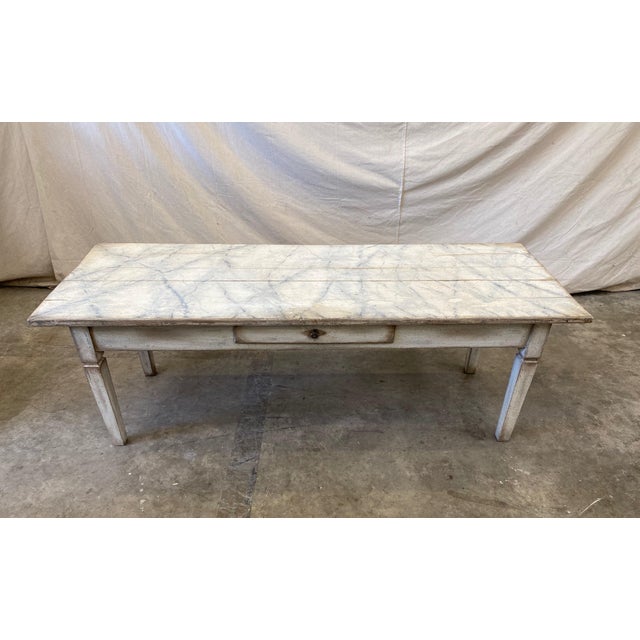 19th C Italian Painted Coffee Table With Faux Marble Top For Sale - Image 10 of 10