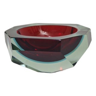 Mid-Century Modern Murano Glass Ashtray attributed to Flavio Poli for Seguso Vetri Darte, Italy, 1960s For Sale