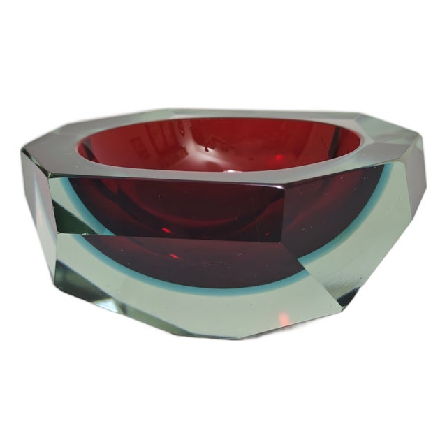 Mid-Century Modern Murano Glass Ashtray attributed to Flavio Poli for Seguso Vetri Darte, Italy, 1960s For Sale