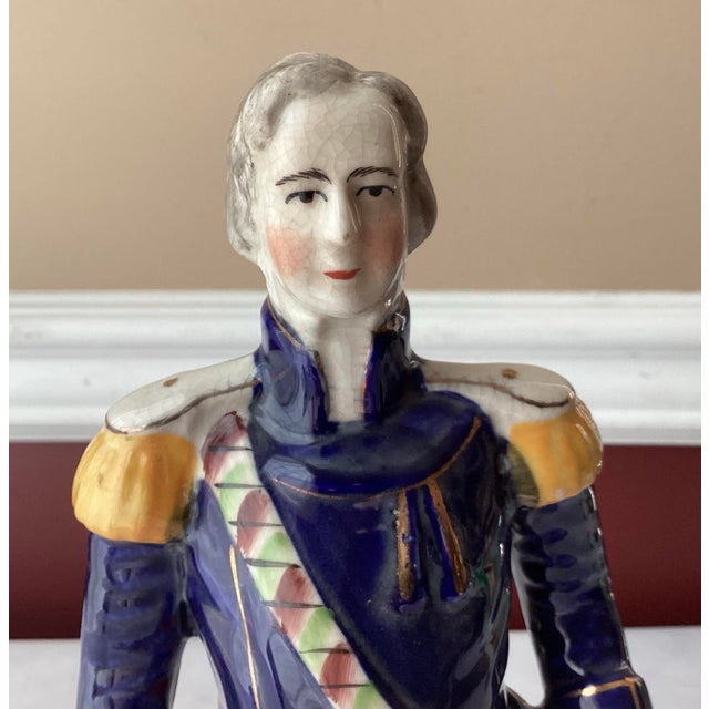 Add a rare and fascinating piece of antique ceramic history to your collection with this hand-painted Staffordshire...