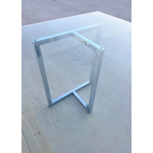 Cb2 Silverado Chrome 72" Rectangular Glass Top Dining Table Chrome Legs Modern For Sale In Salt Lake City - Image 6 of 9
