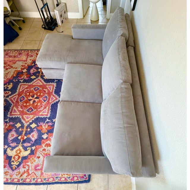 For sale is a Crate & Barrel Axis II sectional sofa upholstered in Douglas fabric in the Nickel color. Purchased...