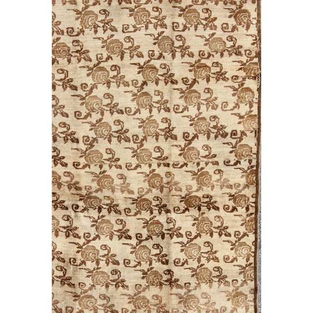 Keivan Woven Arts, , kwarugs. A Unique Antique Turkish Konya Rug with All-Over Floral Pattern in Taupe and Brown. This...