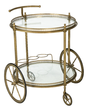 Vintage Brass Bar Cart from Cesare Lacca, Italy, 1950s