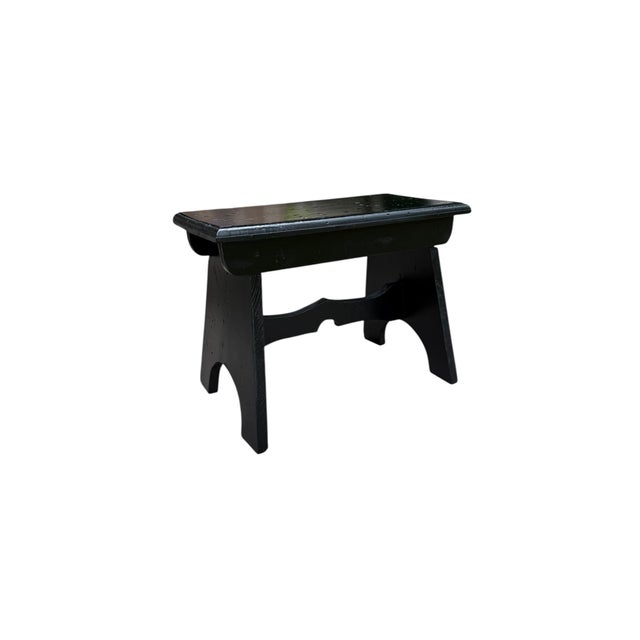 A sturdy aged and worn hand-made wood step stool - a low seat with lots of charm and character consistent with age and...