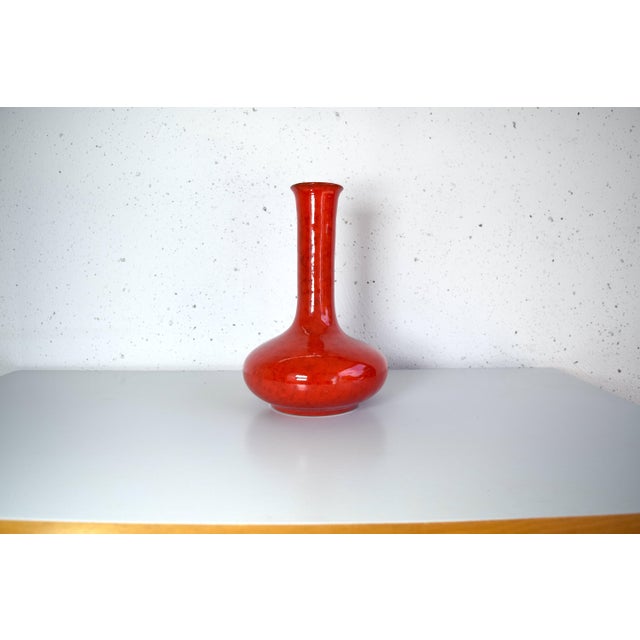 1960s Vintage Ceramic Red Vase from Scheurich Keramik, 1960s For Sale - Image 5 of 5