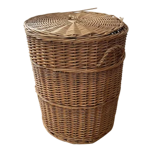 Organic Modern Wicker Humper Basket With Cover