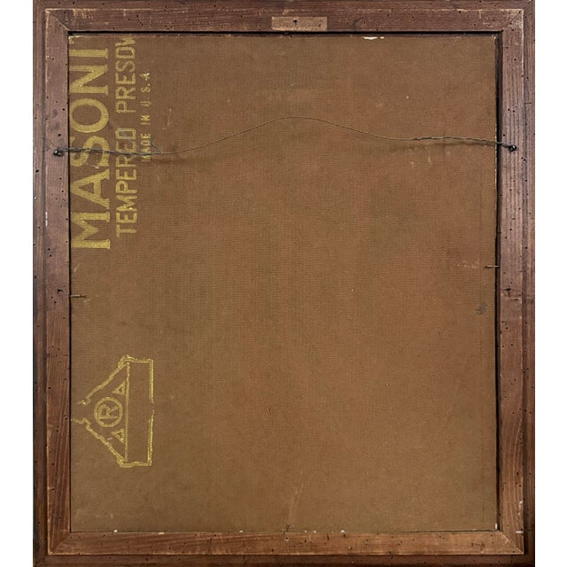 Paint Vintage Expressionist Portrait of Seated Man With Glasses by Jack Gerber, Framed (C. 1950, Oil on Board) For Sale - Image 7 of 7