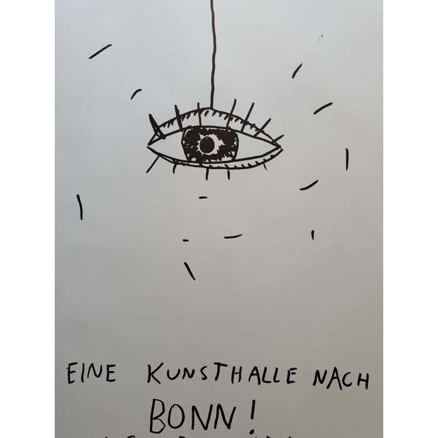 Original 1983 exhibition poster for Georg Jiri Dokoupil at Kunsthalle Bonn. A striking example of early 1980s German...