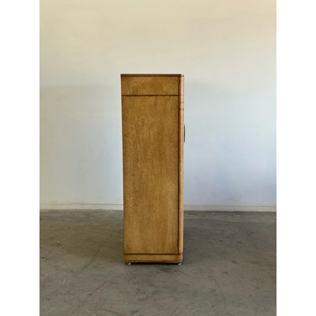1980s Art Deco Armoire in Birds Eye For Sale - Image 9 of 12