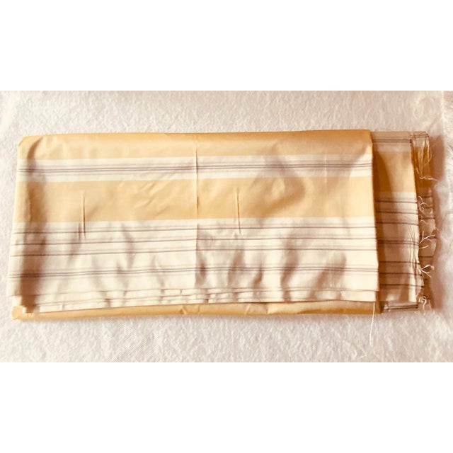 Scalamandré Silk Stripe | Café Au Lait, Warm Cream & Lemon Pinstripe | 72"w × 54"l For Sale - Image 16 of 17