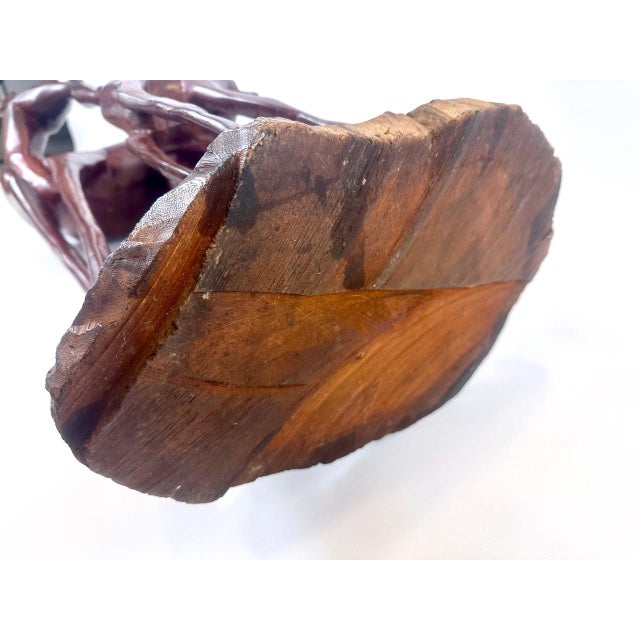 Large Vintage Mahogany Carved Antelope or Gazelle Floor Sculpture, 20th Century For Sale - Image 14 of 18