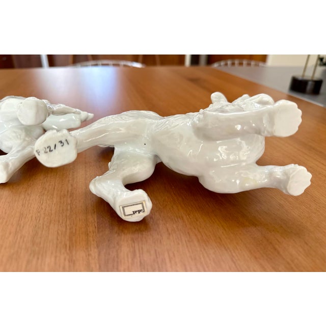 1970s Vintage Porcelain "Blanc De Chine" Foo Shi Dogs by Fitz and Floyd For Sale - Image 5 of 6