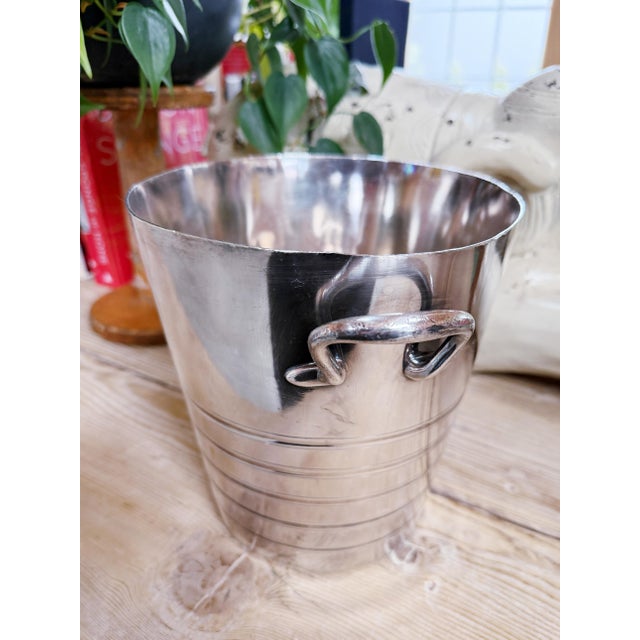 French Vintage Silver Champagne Bucket From Hotel De Crillon Paris For Sale - Image 3 of 13