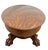 Wood Antique Tiger Oak Oval Coffee Table, Carved Paw Feet, Drawer, Shelf, By: Piqua For Sale - Image 7 of 12