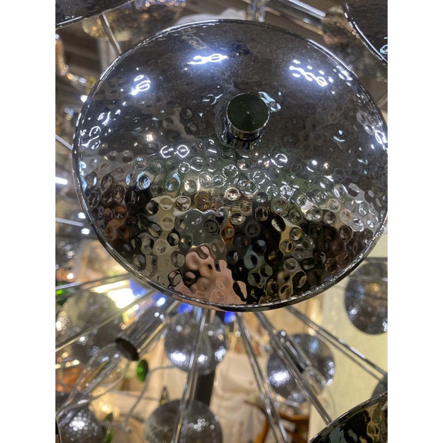 Contemporary Italian Hand-Made Brass Cap Sputnik Chandelier For Sale - Image 9 of 10