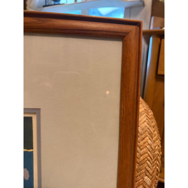 Wood Vintage Abstract Screenprint Reflections by the Pool Signed Limited Edition 9/29 Framed For Sale - Image 7 of 10