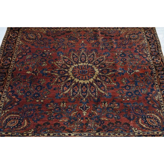 1920s Antique Sarouk Rug 3'8'' x 4'1'' For Sale - Image 5 of 8