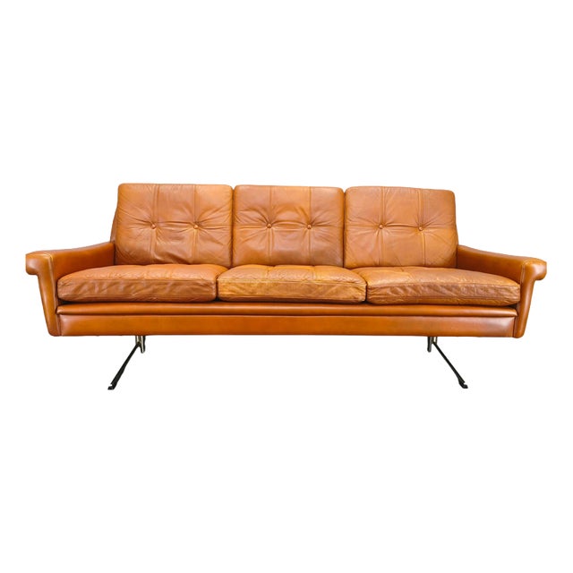 Vintage Danish Leather Sofa by Svend Skipper, 1960s For Sale