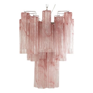Italian Chandelier in Pink Murano Glass, 1980s For Sale