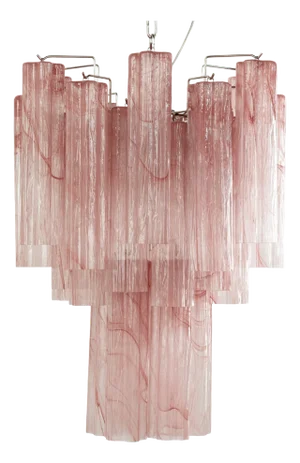 Italian Chandelier in Pink Murano Glass, 1980s