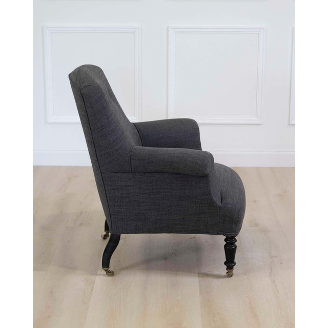 Charcoal Early 20th Century French Armchair, Circa 1910 For Sale - Image 8 of 8