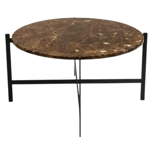 Large Brown Emperador Marble Deck Table by OxDenmarq