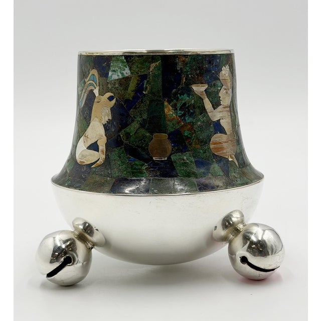 An exceptional vintage Los Castillo Taxco Mexican vase, designed and handcrafted in Taxco, Mexico, circa early to...
