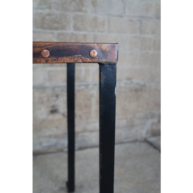 Mid Century Copper & Iron Modern Side Table Plant Sculpture Stand For Sale - Image 11 of 12