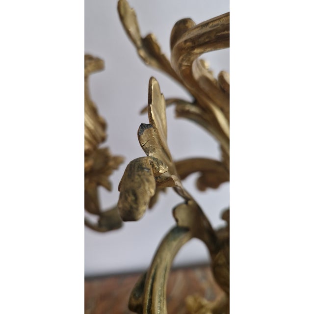 Antique Louis XV Candleholders in Gilt Bronze, Set of 2 For Sale - Image 12 of 18