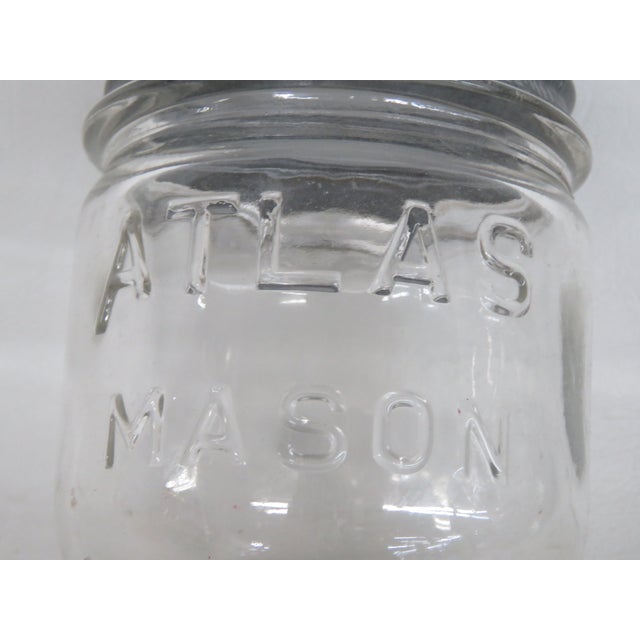 Mid-Century Modern Hazel Atlas Mason Jar Small Clear Glass With Metal Zinc Ball Lid 5083c For Sale - Image 3 of 10