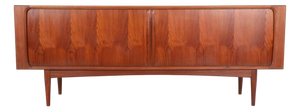 Mid-Century Modern Danish Teak Sideboard with Tambour Doors by Bernhard Pedersen & Søn, 1960s