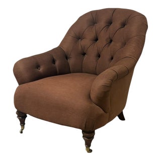 Ralph Lauren Button Back Library Chair For Sale