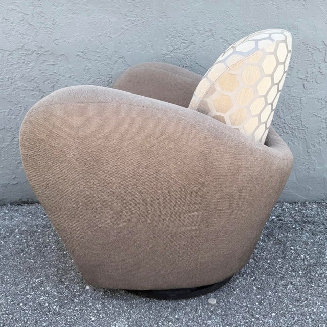 Late 20th Century Postmodern Michael Wolk for Weiman Swivel “Miami Chair” For Sale - Image 5 of 9
