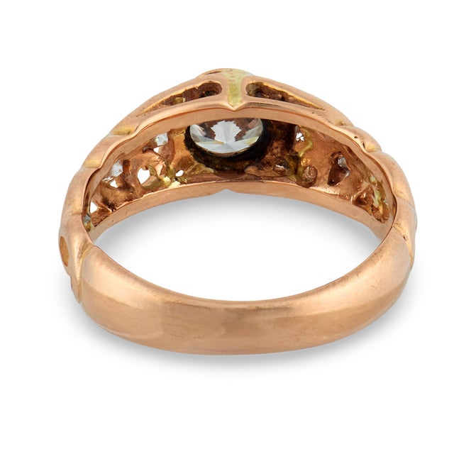 Vintage Diamond 14k Rose Gold Engagement Ring, Size 5 For Sale In Los Angeles - Image 6 of 6