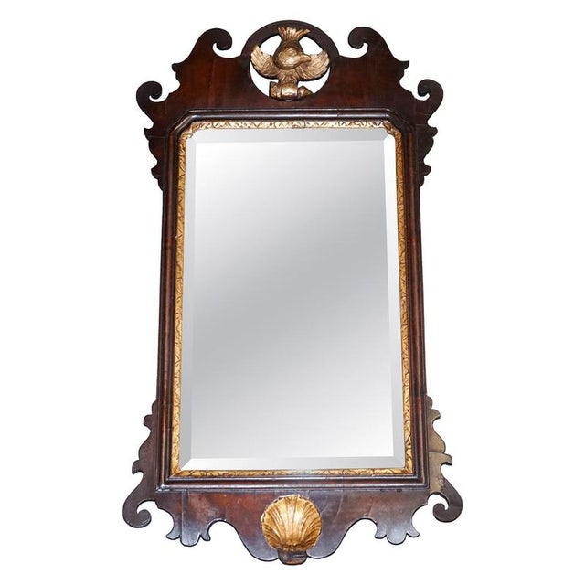 Antique Chippendale Giltwood Wall Mirror with Phoenix, 1760s For Sale - Image 15 of 15