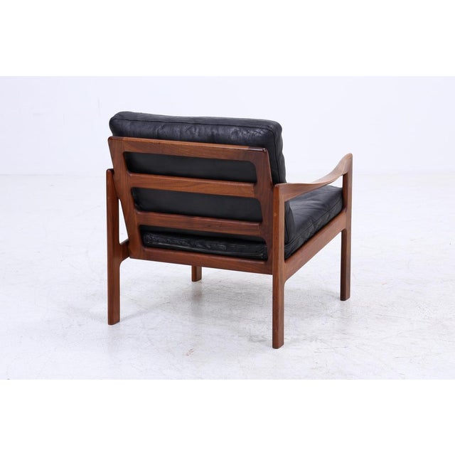 Wood Mid-Century Teak and Leather Armchair by Illum Wikkelsø for Niels Eilersen and Musterring, 1960s For Sale - Image 7 of 13