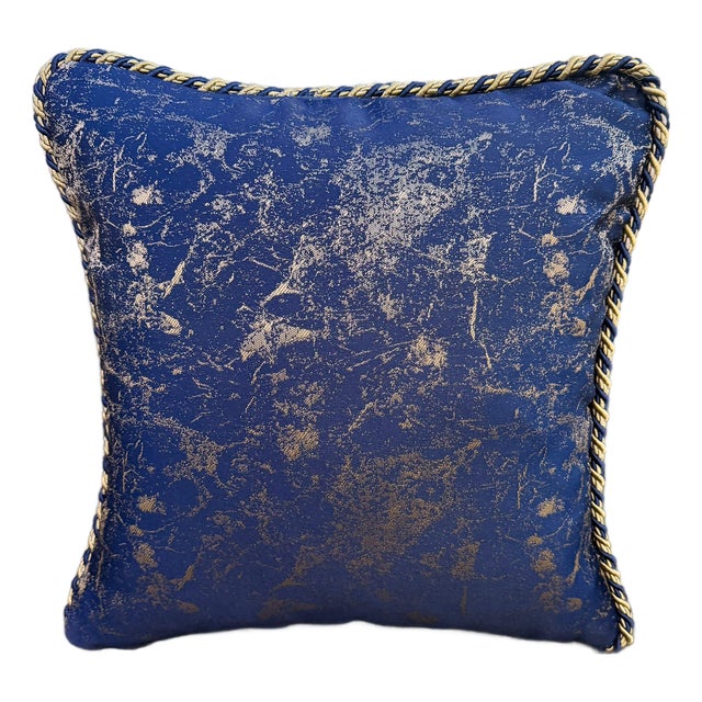 Abstract Cushion Cover With Twisted Rope Trim For Sale