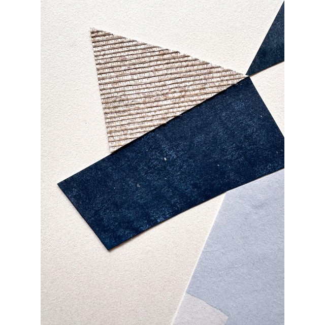 Blue "Rhythm Replaces Reason 6" Original Mixed-Media Collage on Paper by Zac Woodiel For Sale - Image 8 of 9